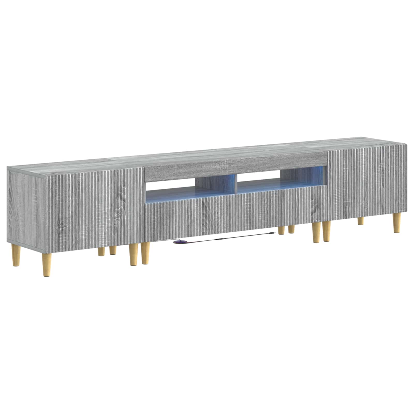 3-osainen LED-TV-kaappi ARNHEM 3 kpl Harmaa Sonoma Tekninen puu - Image 2