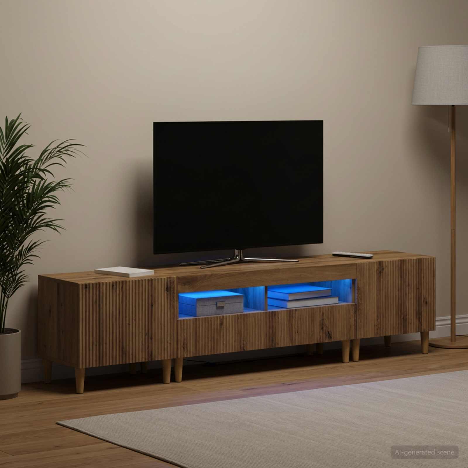 3-osainen LED-TV-kaappi ARNHEM 3 kpl Artisaanitammi - Image 3