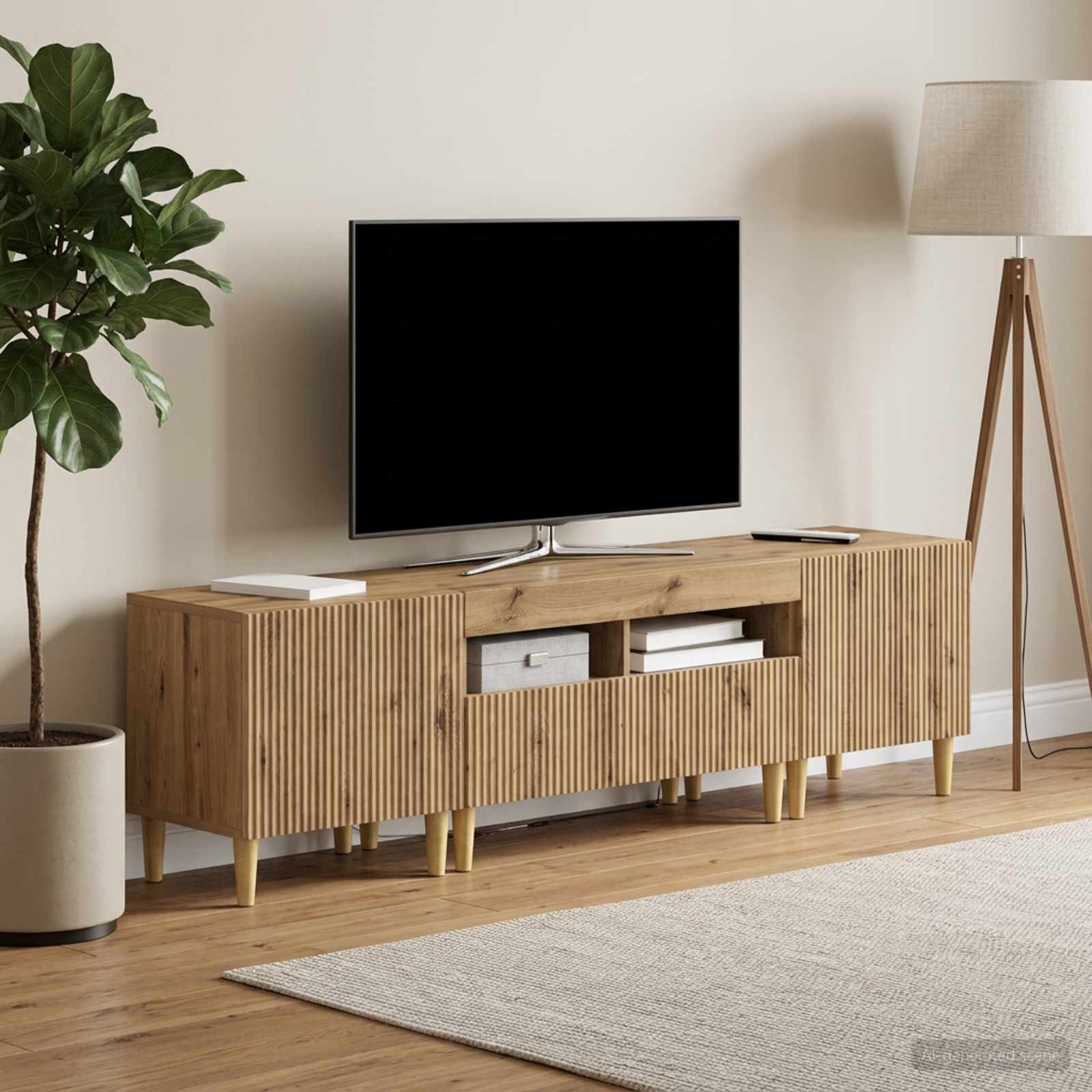 5-delna LED TV omarica Artisan hrast Inženirski les - slika 3