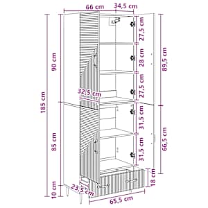 Sada skříněk 2 pcs 66 x 34,5 x 95 cm Kompozitní dřevo - obrázek 8