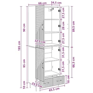 Sada skříněk 2 pcs 66 x 34,5 x 95 cm Kompozitní dřevo - obrázek 8