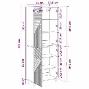 Sada skříněk 2 pcs 66 x 34,5 x 89,5 cm Kompozitní dřevo - obrázek 8