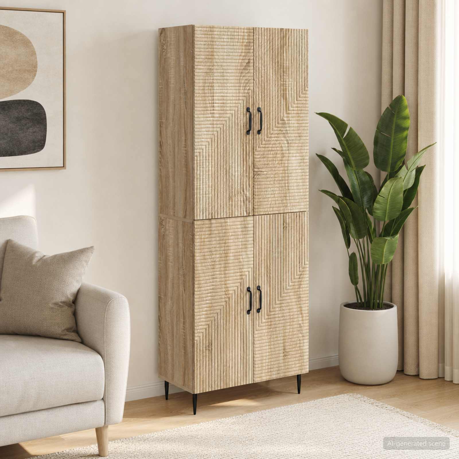 Kastenset 2 pcs 66 x 34,5 x 89,5 cm Bewerkt hout – afbeelding 1