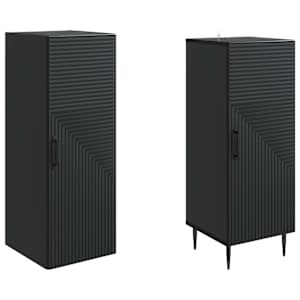 Sada skříněk 2 pcs Černá 33 x 34,5 x 89,5 cm Kompozitní dřevo - obrázek 3