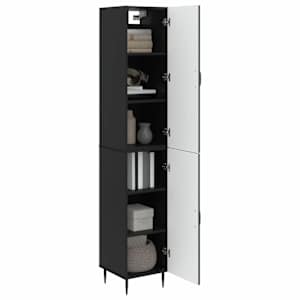 Sada skříněk 2 pcs Černá 33 x 34,5 x 89,5 cm Kompozitní dřevo - obrázek 2