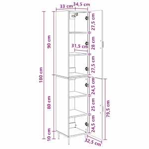 Sada skříněk 2 pcs Dub sonoma 33 x 34,5 x 89,5 cm - obrázek 8