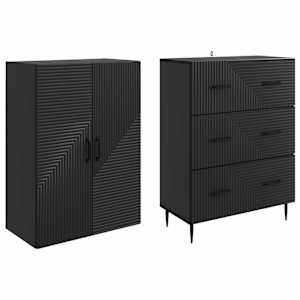 Sada skříněk 2 pcs Černá 66 x 34,5 x 90 cm Kompozitní dřevo - obrázek 3