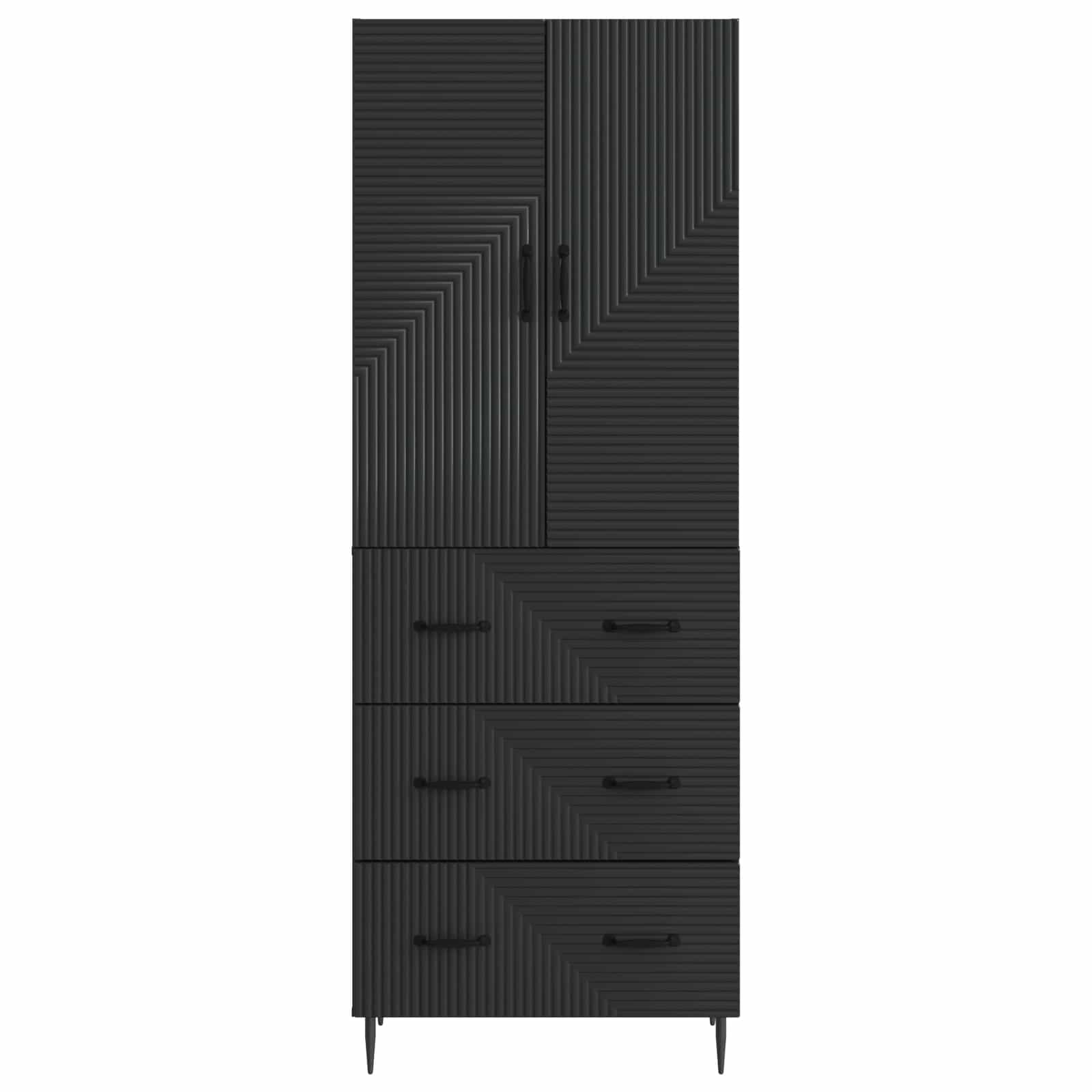 Kaappisarja 2 pcs Musta 66 x 34,5 x 90 cm Tekninen puu - Image 4
