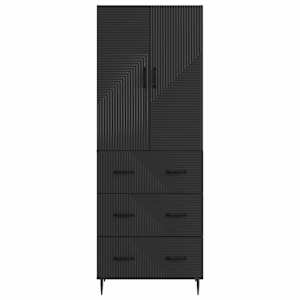 Sada skříněk 2 pcs Černá 66 x 34,5 x 90 cm Kompozitní dřevo - obrázek 4