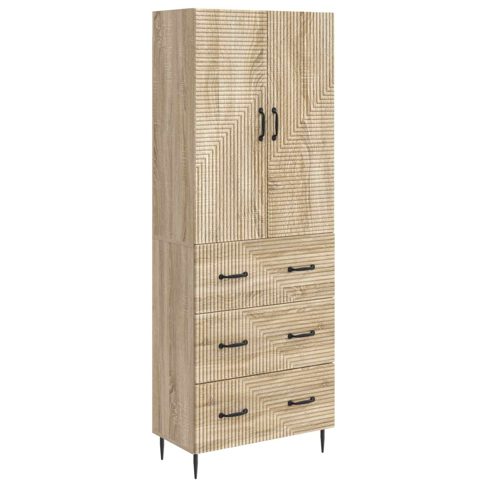 vidaXL Schrankset 2 pcs Sonoma-Eiche 66 x 34,5 x 90 cm Holzwerkstoff