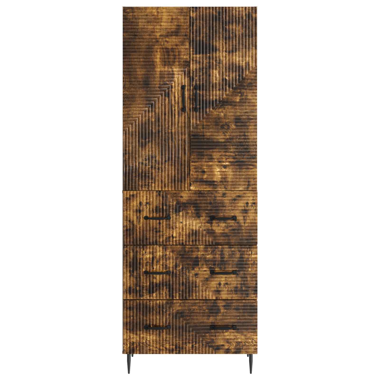 Kaappisarja 2 pcs Savutammi 66 x 34,5 x 90 cm Tekninen puu - Image 4