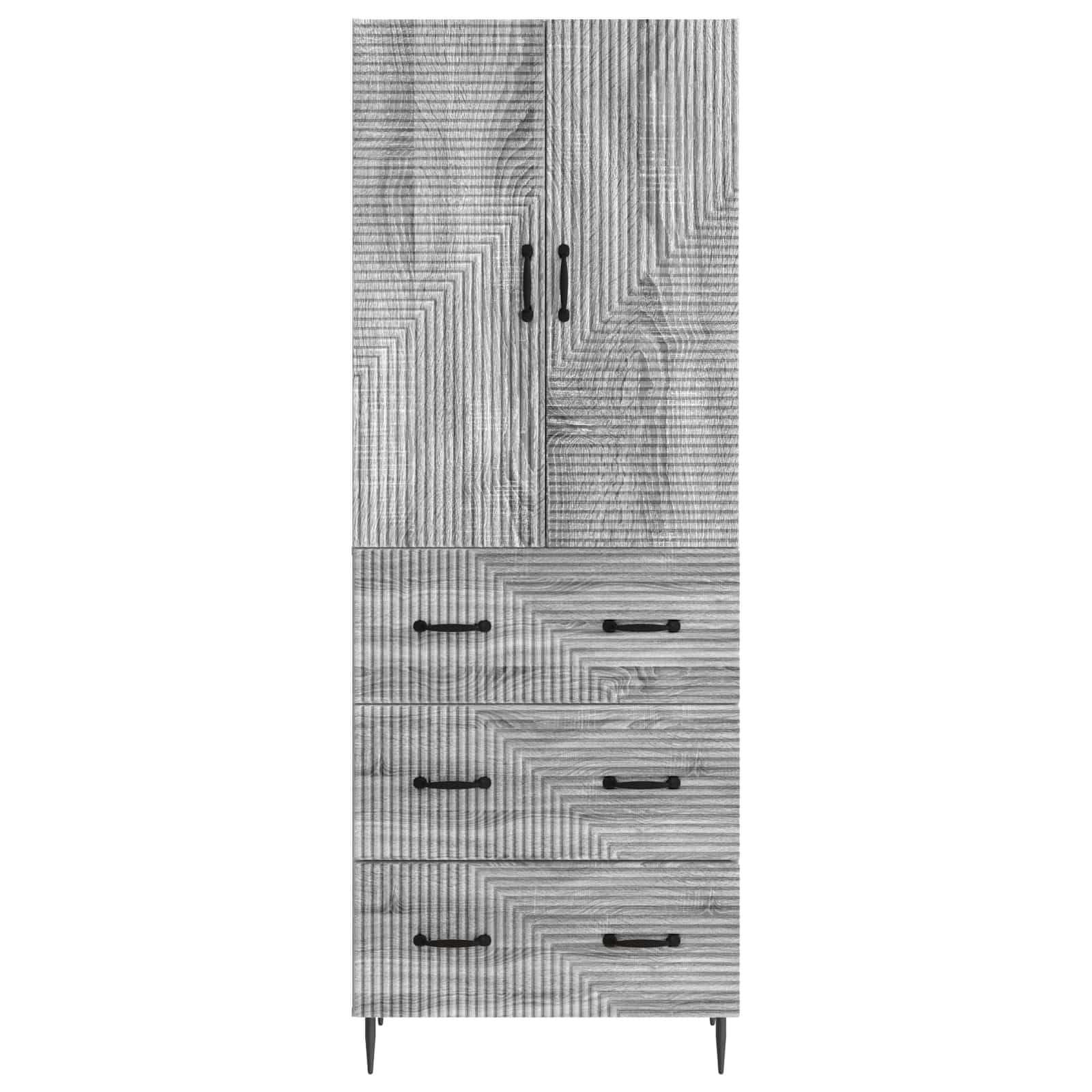 Kaappisarja 2 pcs Harmaa Sonoma 66 x 34,5 x 90 cm Tekninen puu - Image 4