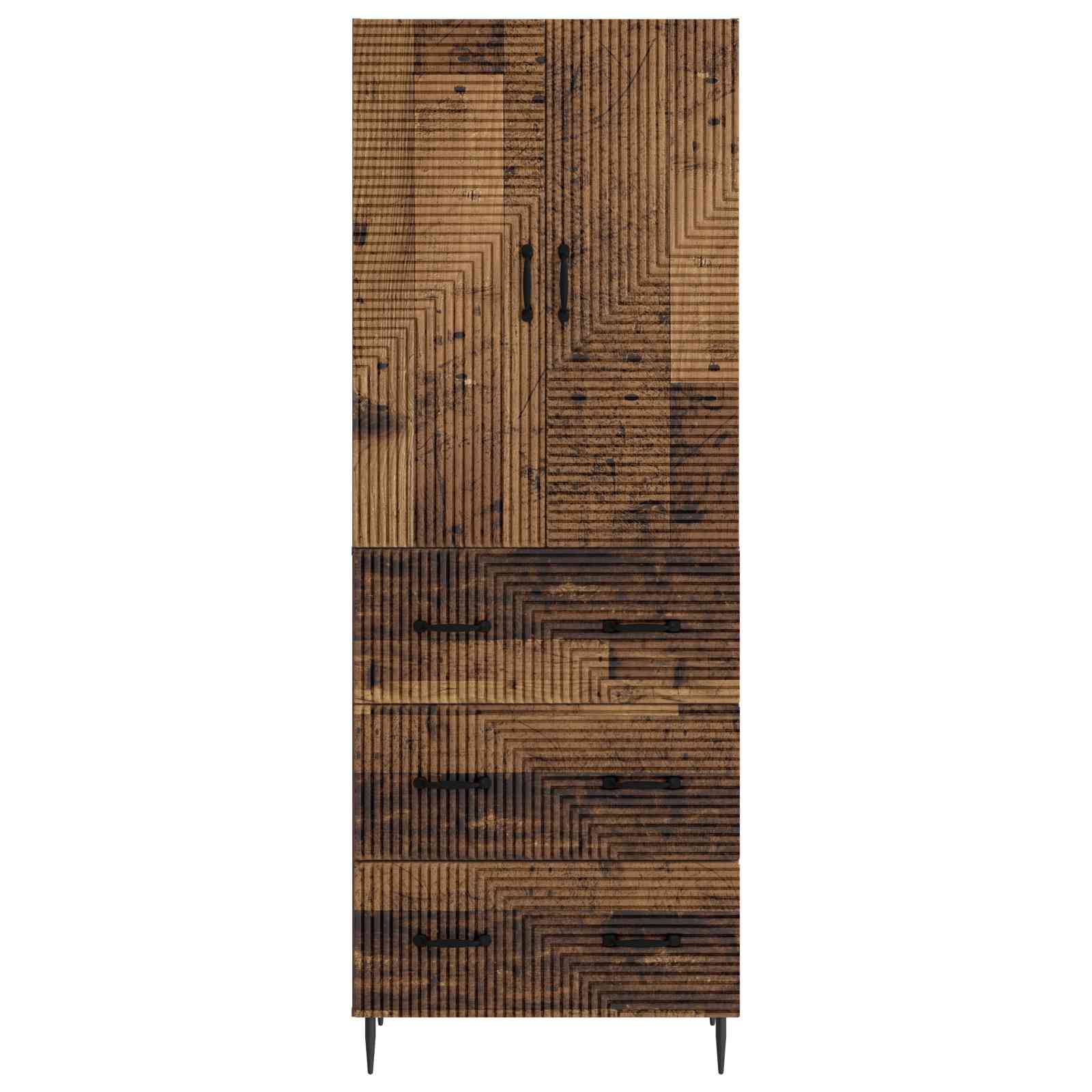 Kaappisarja 2 pcs Vanha puu 66 x 34,5 x 90 cm Tekninen puu - Image 4