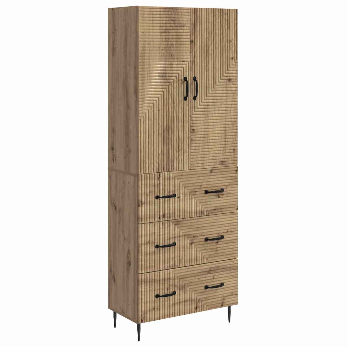 Skab Sæt 2 stk. 66 x 34,5 x 90 cm Konstrueret træ - Billede 2