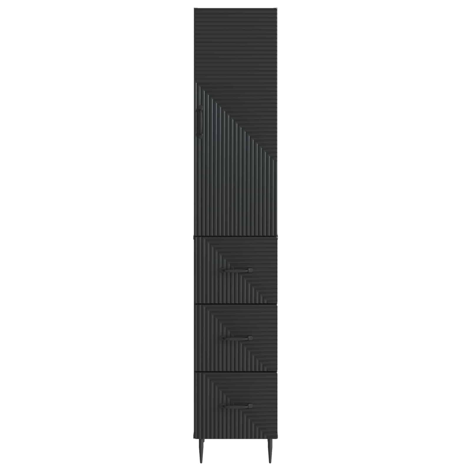 Kaappisarja 2 pcs Musta 33 x 34,5 x 90 cm Tekninen puu - Image 4