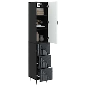 Sada skříněk 2 pcs Černá 33 x 34,5 x 90 cm Kompozitní dřevo - obrázek 2