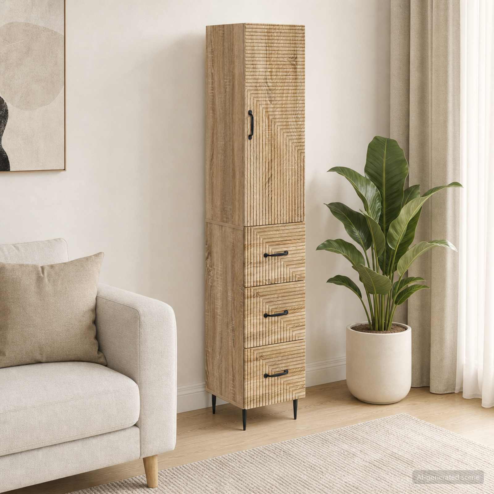 Kaappisarja 2 pcs Sonoma-tammi 33 x 34,5 x 90 cm Tekninen puu