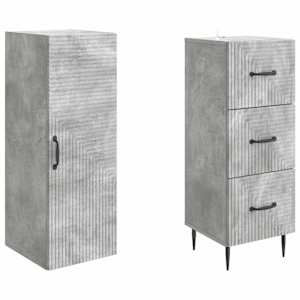Sada skříněk 2 pcs Betonově šedá 33 x 34,5 x 90 cm - obrázek 3