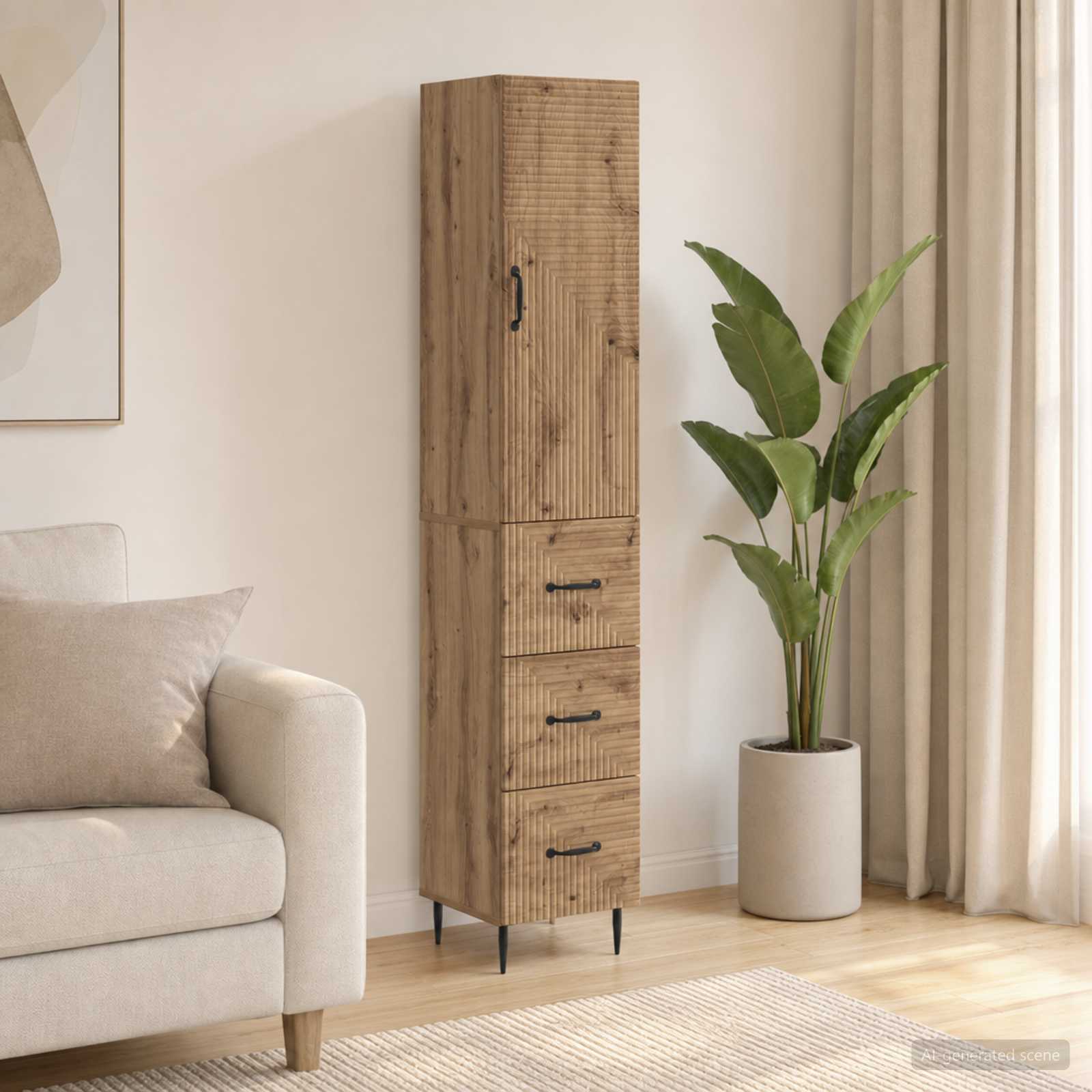 vidaXL Kaappisarja 2 kpl 33 x 34,5 x 90 cm Tekninen puu Artisaanitammi