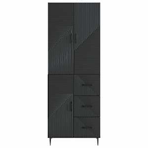 Sada skříněk 2 pcs Černá 66 x 34,5 x 89,5 cm Kompozitní dřevo - obrázek 4