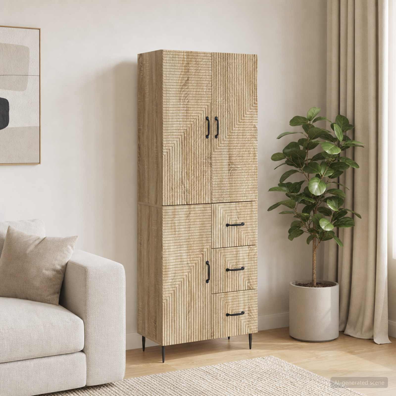 Kastenset 2 pcs Sonoma Eiken 66 x 34,5 x 89,5 cm Bewerkt hout
