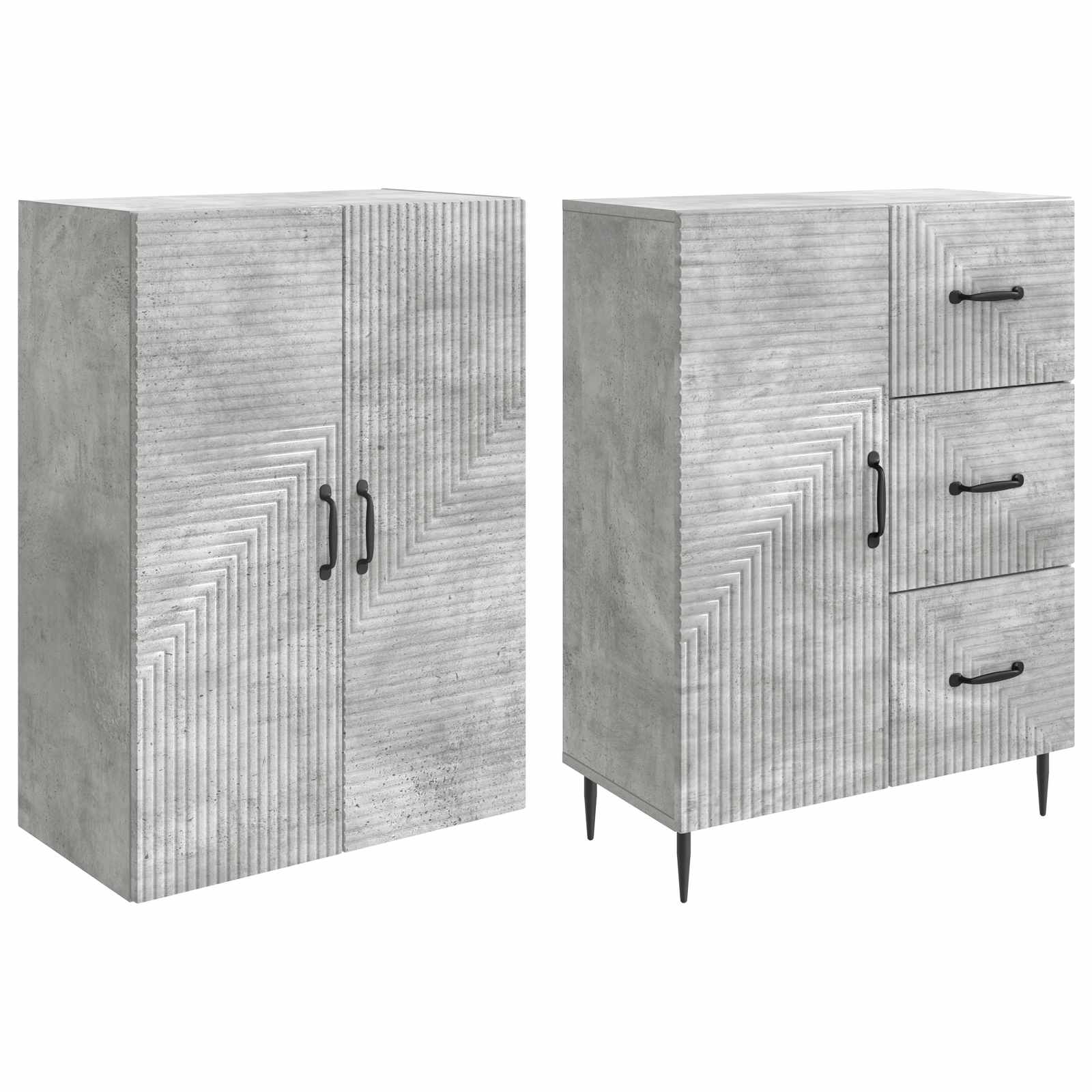 Комплект шкафове 2 pcs Бетонно сиво 66 x 34,5 x 89,5 см – изображение 3