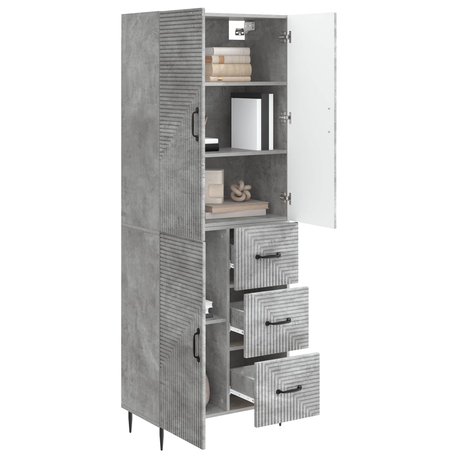 Комплект шкафове 2 pcs Бетонно сиво 66 x 34,5 x 89,5 см – изображение 2