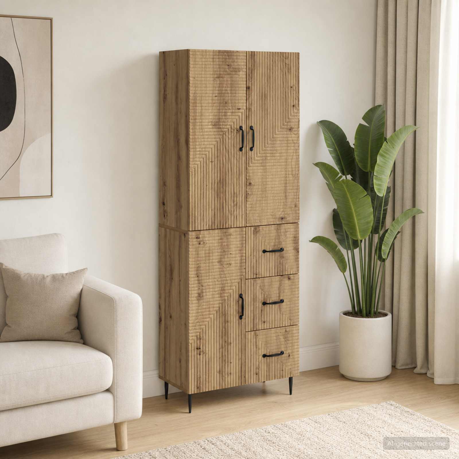 vidaXL Schrankset 2 Stk. Artisan-Eiche Holzwerkstoff
