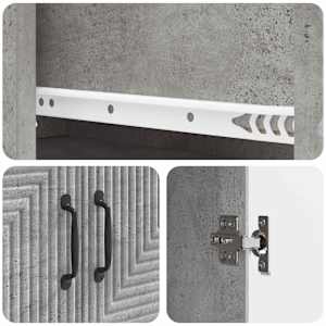 Sada skříněk 2 pcs Betonově šedá 66 x 34,5 x 89,5 cm - obrázek 7