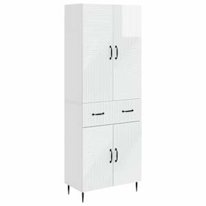 Sada skříněk 2 pcs Bílá s vysokým leskem 66 x 34,5 x 89,5 cm - obrázek 1