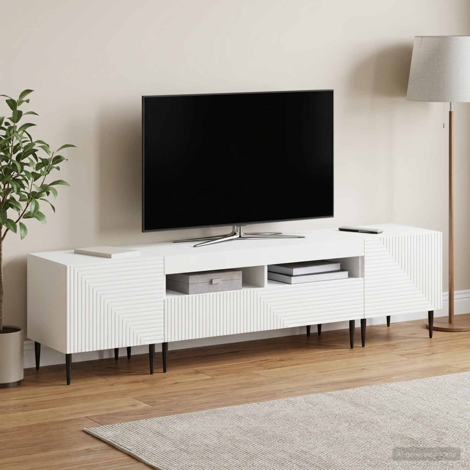 vidaXL 3-osainen LED-TV-kaappi valkoinen Tekninen puu