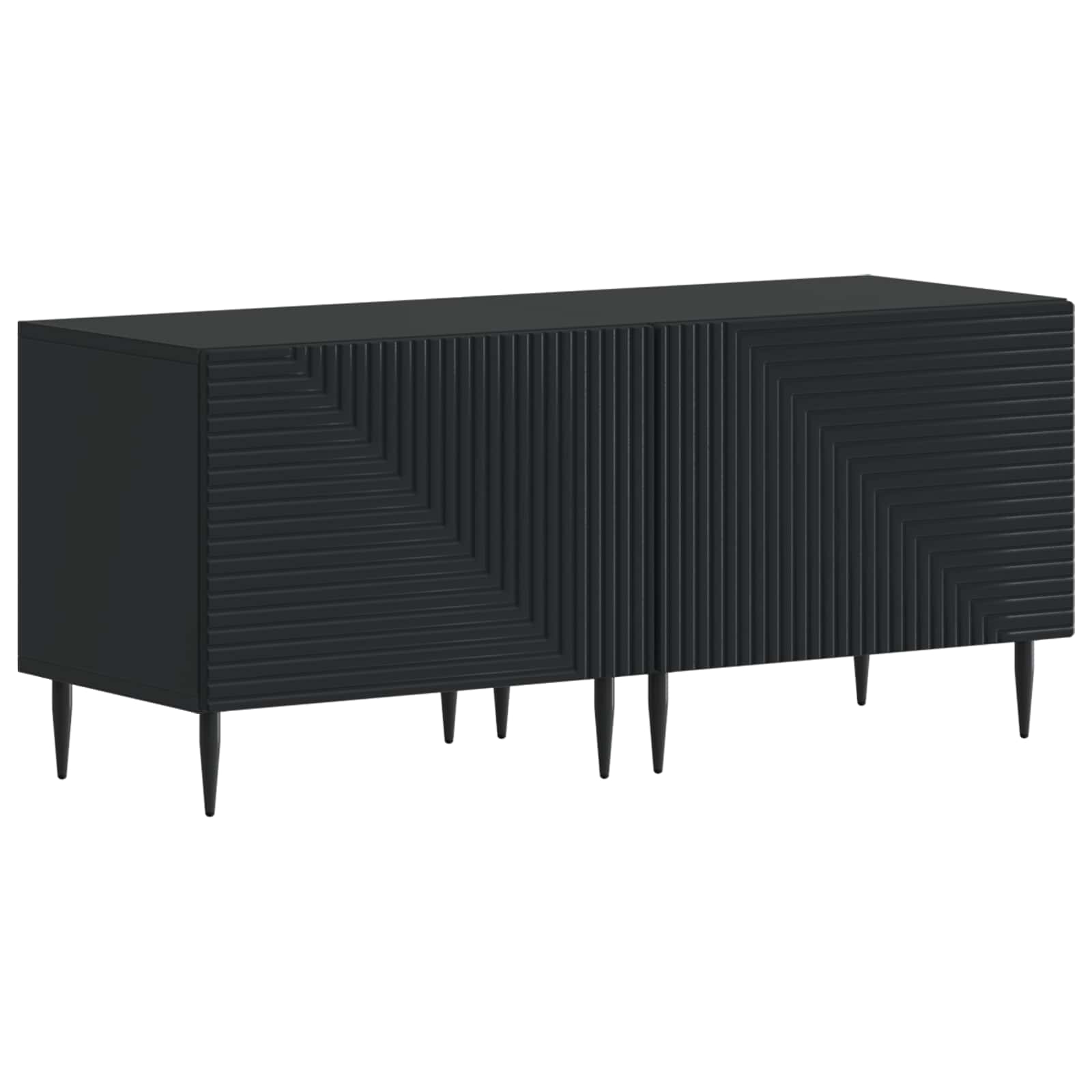 3-osainen LED-TV-kaappi Musta Tekninen puu - Image 2