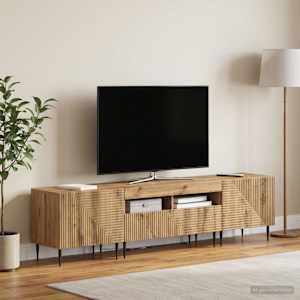 3-delni LED TV omarica Artisan hrast Inženirski les