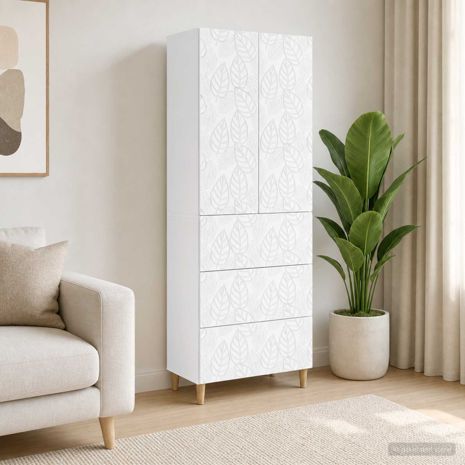 vidaXL Kaappisarja 2 kpl 66 x 34,5 x 90 cm Tekninen puu valkoinen