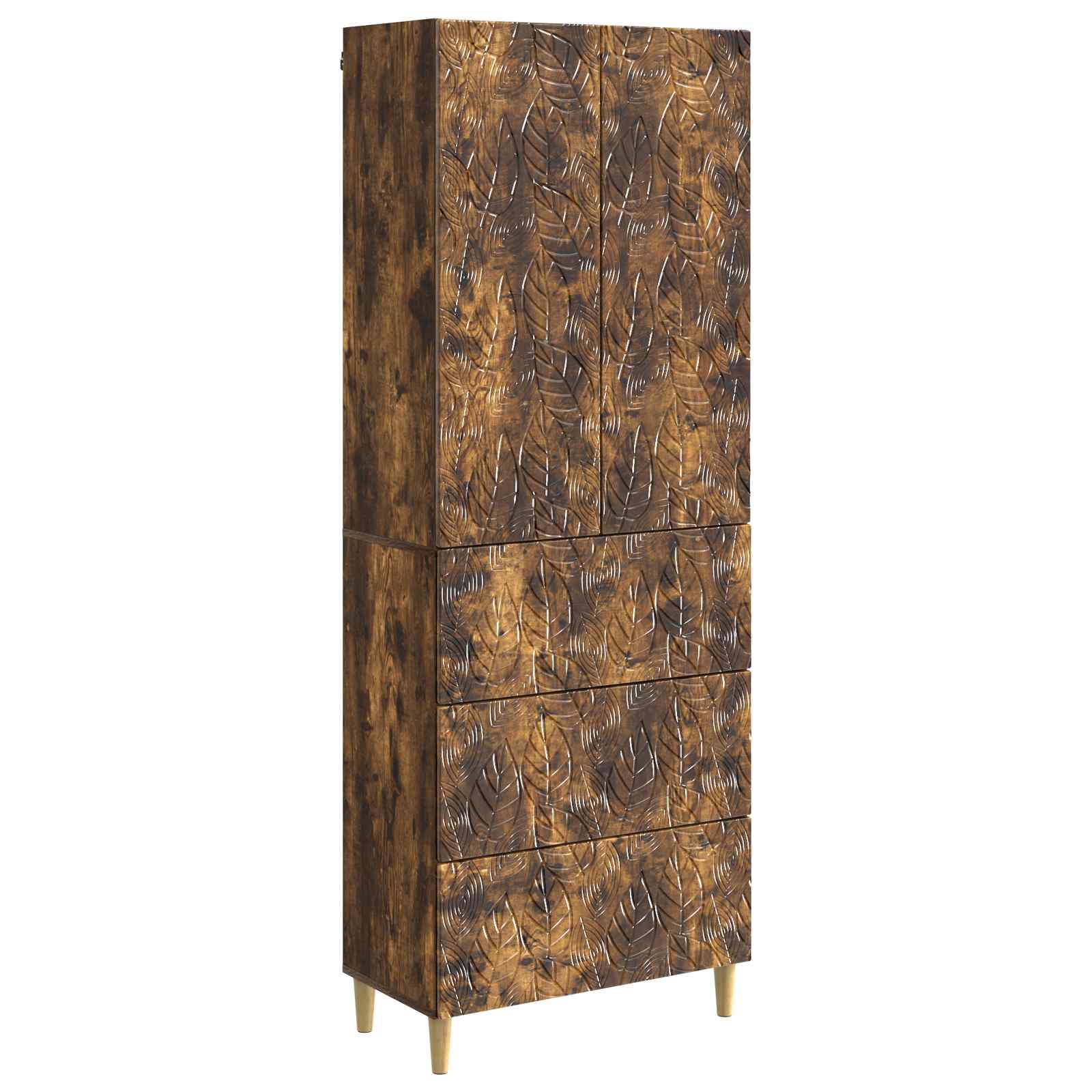 Σέτ Ντουλαπιών 2 pcs Καπνισμένο Ξύλο Δρυός 66 x 34,5 x 90 εκ