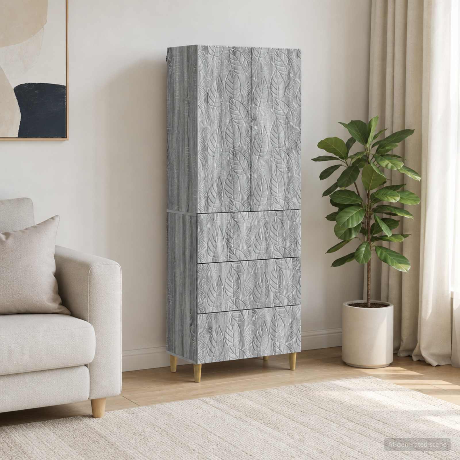 Kaappisarja 2 pcs Harmaa Sonoma 66 x 34,5 x 90 cm Tekninen puu