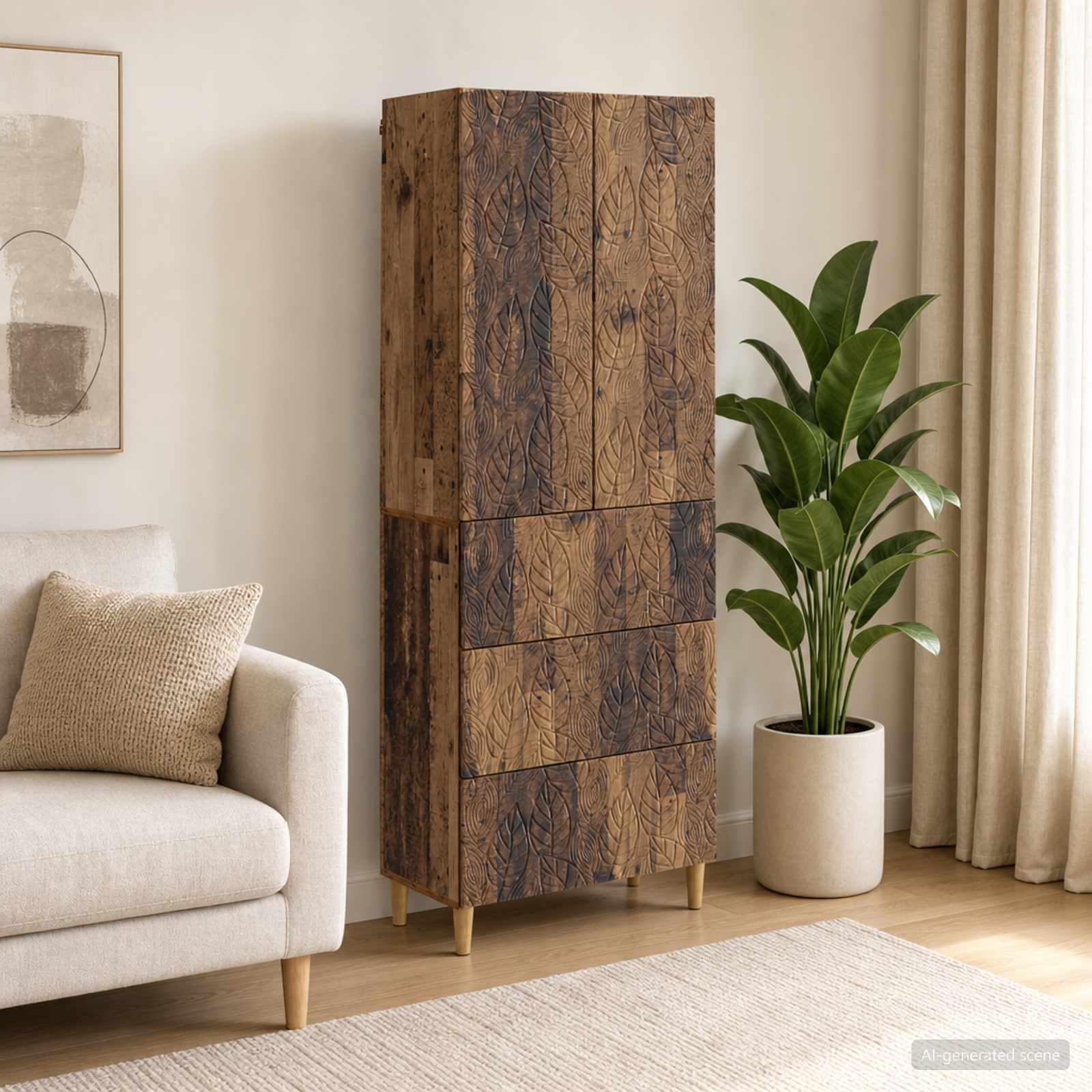 Kaappisarja 2 pcs Vanha puu 66 x 34,5 x 90 cm Tekninen puu