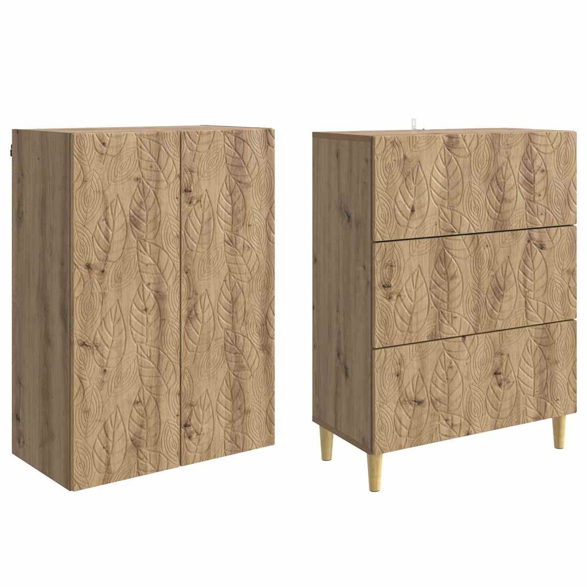 Skab Sæt 2 stk. 66 x 34,5 x 90 cm Konstrueret træ - Billede 4