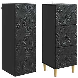 Sada skříněk 2 pcs Černá 33 x 34,5 x 90 cm Kompozitní dřevo - obrázek 3