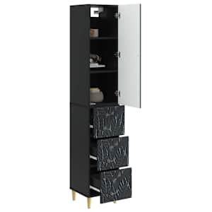 Sada skříněk 2 pcs Černá 33 x 34,5 x 90 cm Kompozitní dřevo - obrázek 2