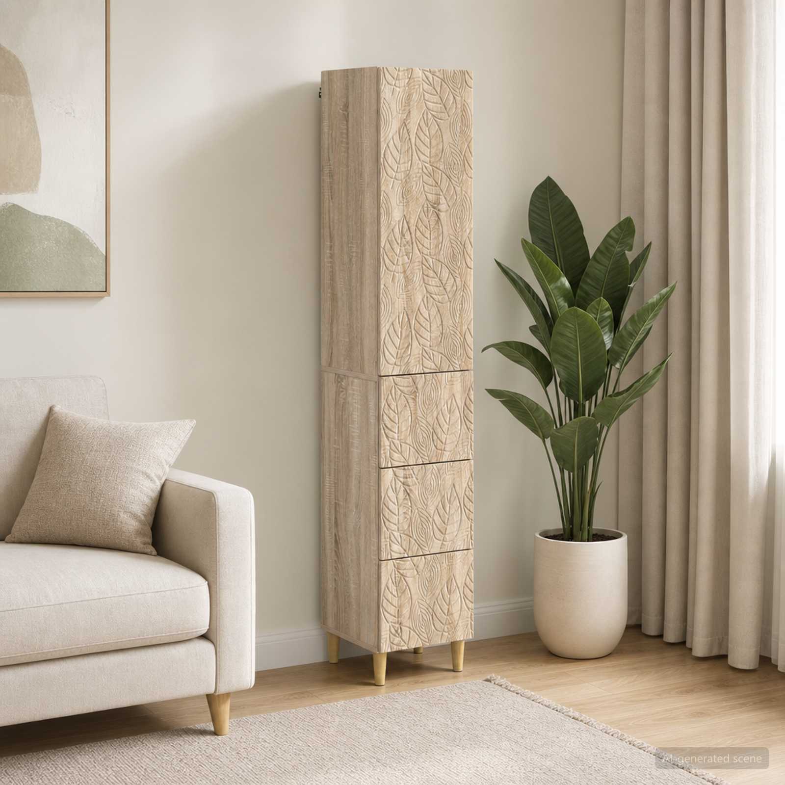 Kaappisarja 2 pcs Sonoma-tammi 33 x 34,5 x 90 cm Tekninen puu