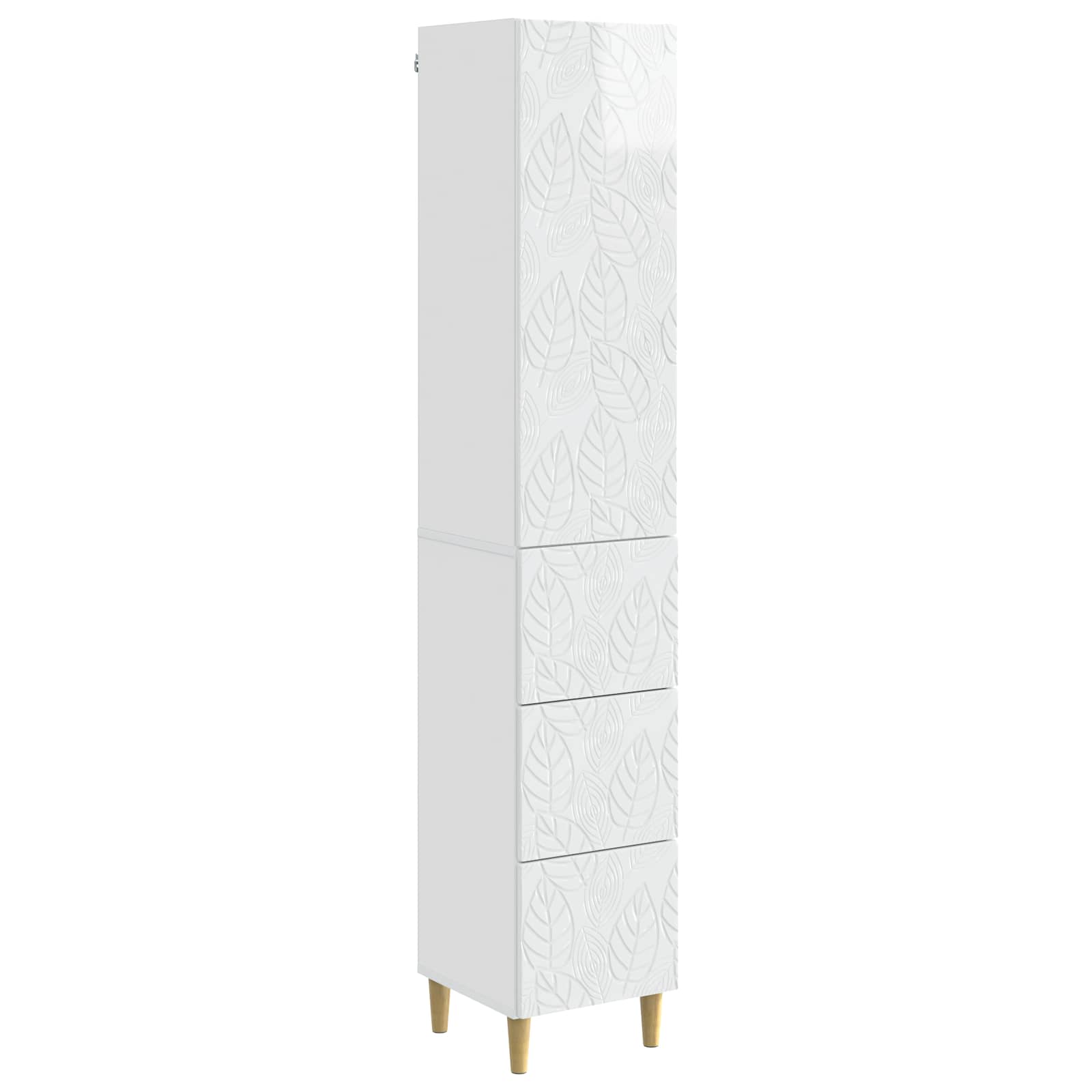 Σέτ Ντουλαπιών 2 pcs Γυαλιστερό Λευκό 33 x 34,5 x 90 εκ