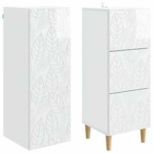 Sada skříněk 2 pcs Bílá s vysokým leskem 33 x 34,5 x 90 cm - obrázek 3