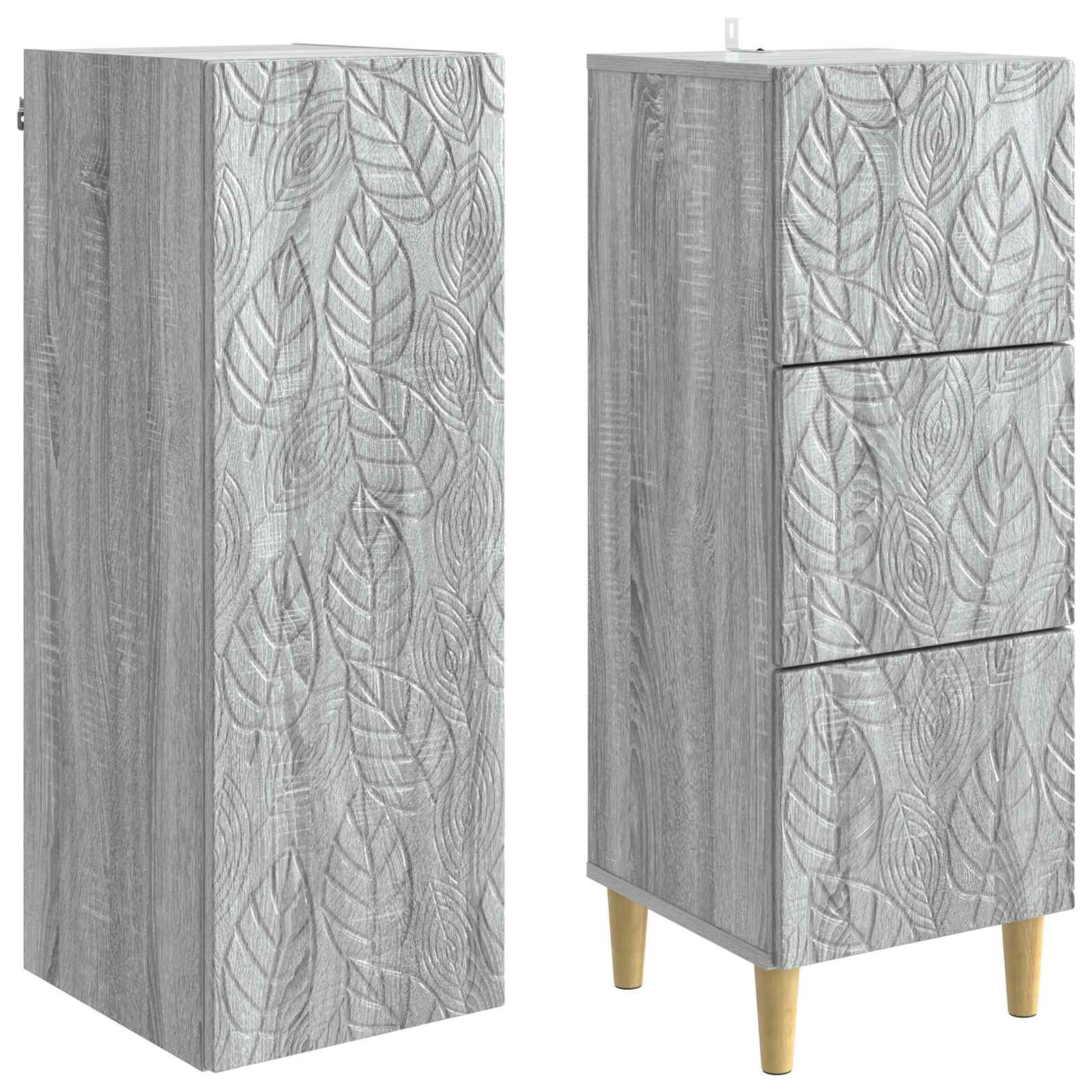 Kaappisarja 2 pcs Harmaa Sonoma 33 x 34,5 x 90 cm Tekninen puu - Image 3