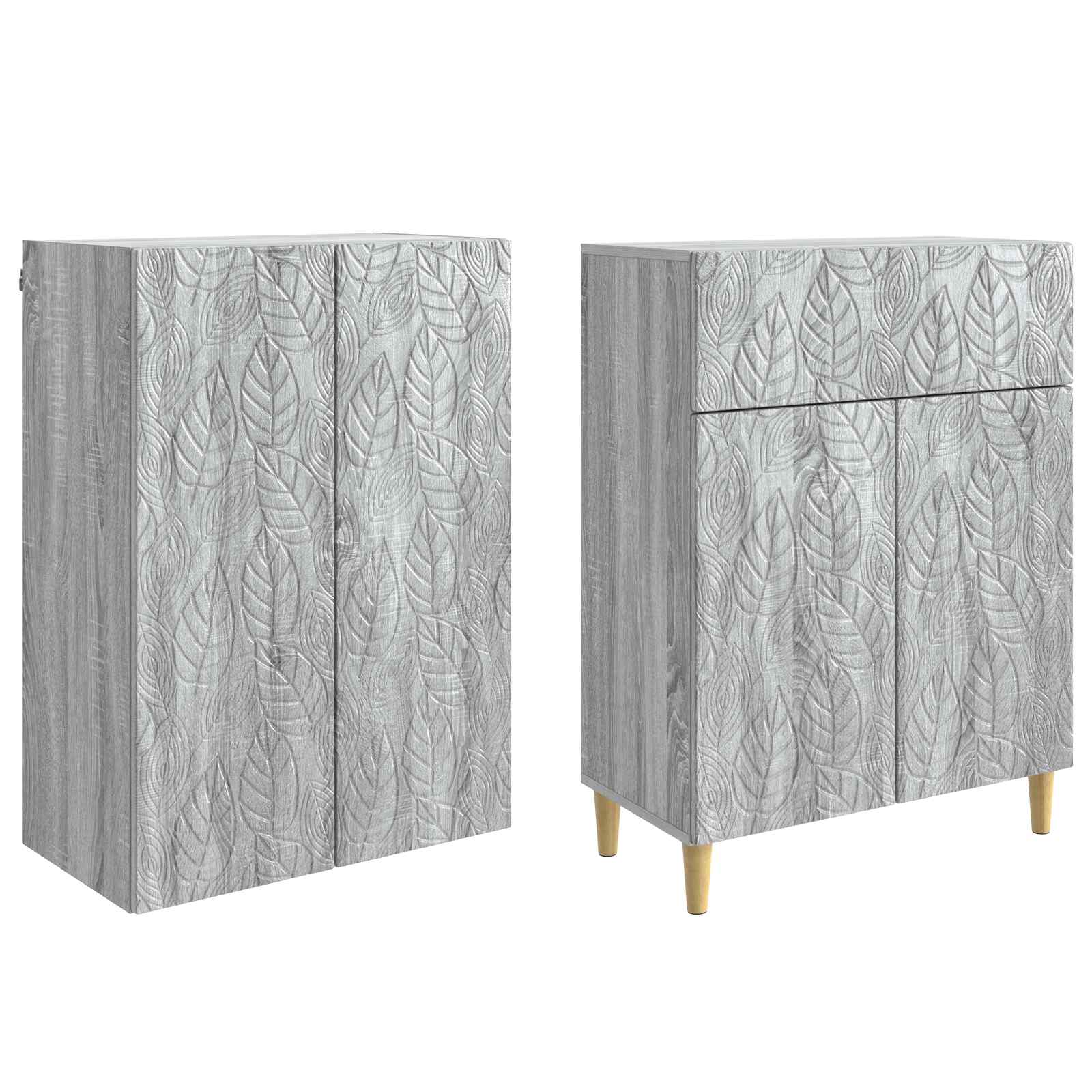 Комплект шкафове 2 pcs Сив Сонома Инженерна дървесина – изображение 3