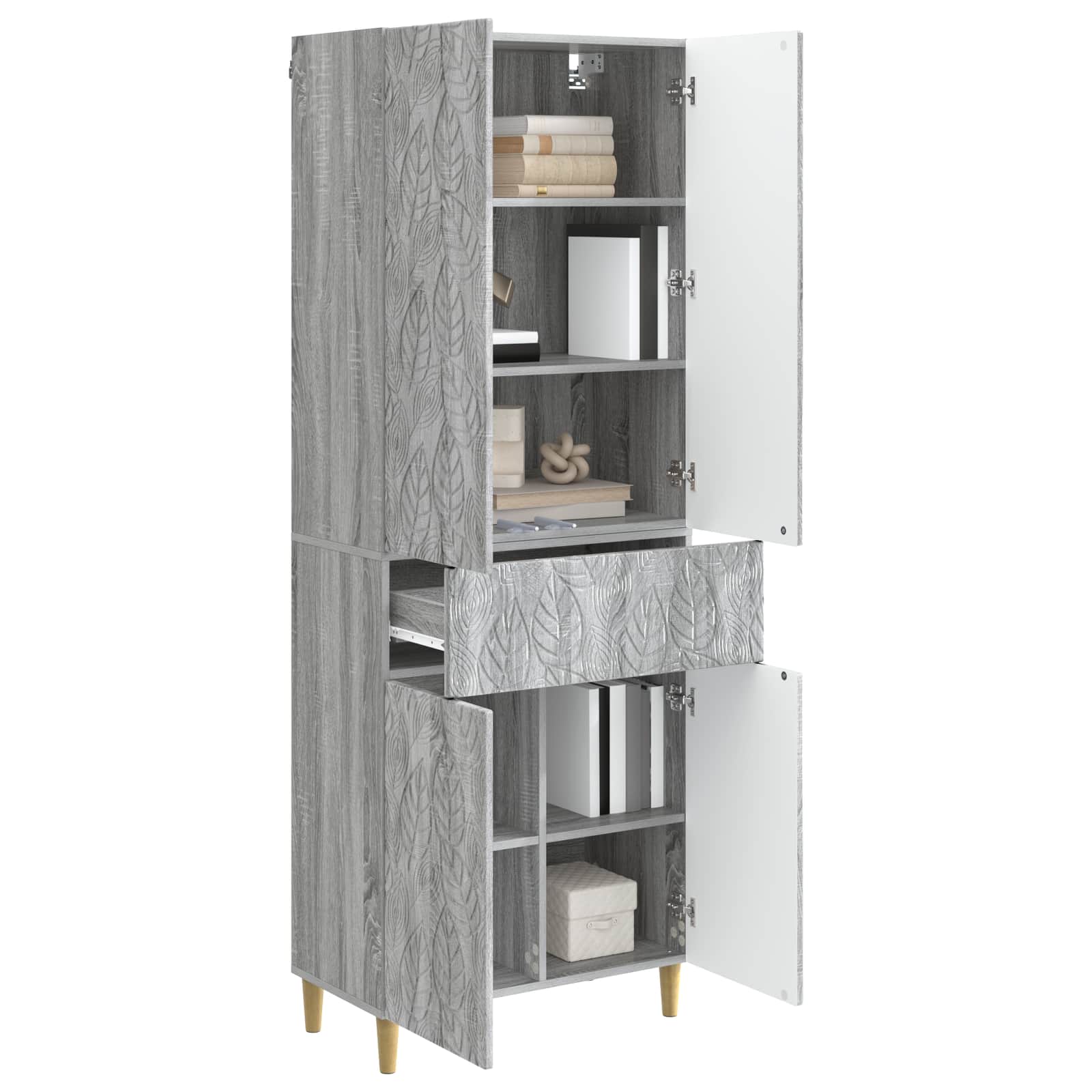 Комплект шкафове 2 pcs Сив Сонома Инженерна дървесина – изображение 2
