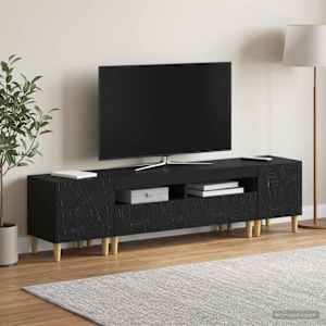 5-delna LED TV omarica Črna Inženirski les