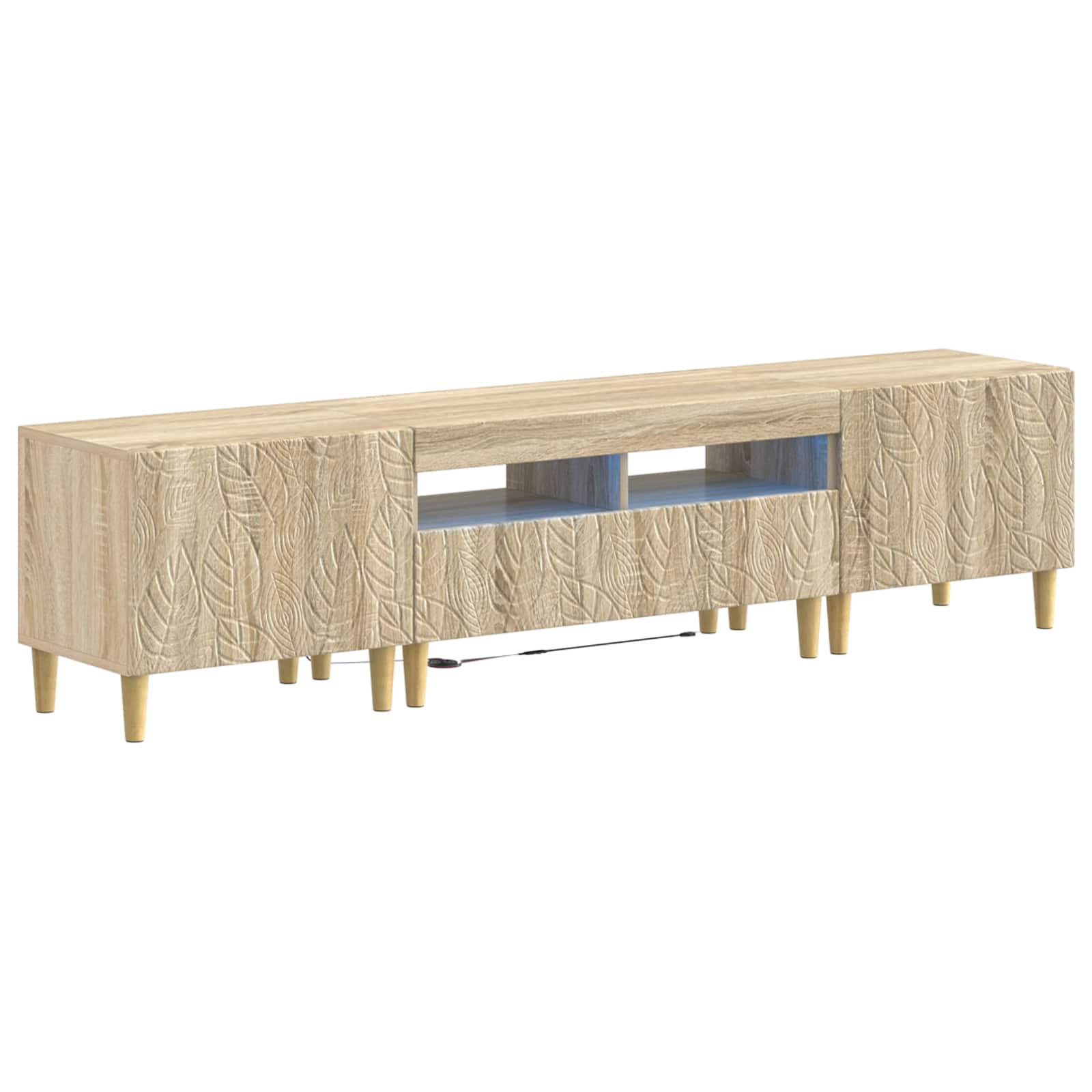 5 osan LED TV-kaappi Sonoma-tammi Tekninen puu