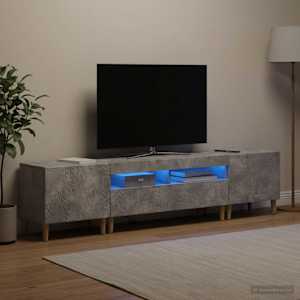 5-delna LED TV omarica Betonsko siva Inženirski les