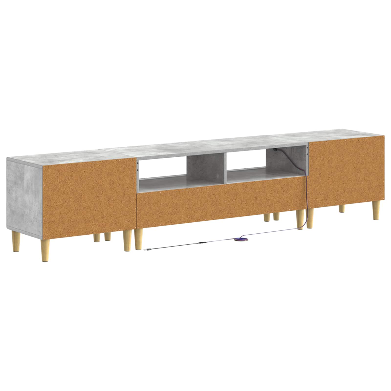 5 osan LED TV-kaappi Betoninharmaa Tekninen puu - Image 4